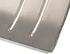 A close-up view of a metal shovel blade with rivets and reinforcing ribs. Produktbild-Vorschau