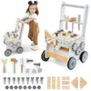 Houten loopwagentje 3-in-1, loopfiets + werkbank - 47 Productafbeelding-voorbeeld 1