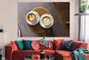 MuchoWow® Poster Zwei Tassen Kaffee mit Latte Art werden Produktbild-Vorschau 2