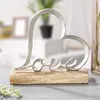 XL Dekoelement in „Herzform“ mit silberner Schrift „Love“ | Produktbild-Vorschau 2