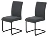 2er-Set Schaukel-Esszimmerstühle Linn, anthrazit/schwarz, 140 kg