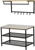 HOMCOM 2-in-1 Garderobenset Flurgaderobe mit Sitzbank Produktbild-Vorschau 1