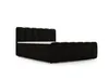 A black boxspring bed with a mattress and topper, shown from a side angle on a white background. Produktbild-Vorschau