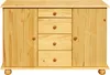 Möbilia Kommode | 4 Schubladen | 2 Türen | Kiefer-Holz Produktbild-Vorschau 1