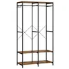 A freestanding wardrobe rack with shelves and a hanging rod. Produktbild-Vorschau