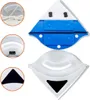 Blau-weißer magnetischer Fensterreiniger mit Sicherungsseil, mit Nahaufnahmen seiner Komponenten Náhľad obrázku produktu