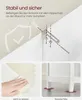 Collage of images showing product features: anti-tip hardware, cleaning surface, and robust feet. Náhľad obrázku produktu