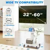 Support TV mobile avec étagère en bois, pivotant et Voir les images du produit 3