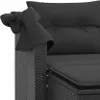vidaXL Gartensofa 2-Sitzer mit Dach und Hockern Schwarz Produktbild-Vorschau 8