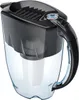 A black and transparent water filter pitcher with a white filter cartridge inside, shown from a three-quarter angle against a white background. Náhled obrázku produktu