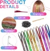 60 Stück Bunte Haarverlängerungs Set, Kunst haare Produktbild-Vorschau 3
