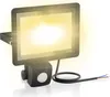A black LED floodlight with a motion sensor is shown against a white background. Produktbild-Vorschau
