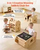 VEVOR Montessori-tafel- en stoelset, hout, 3-in-1 Productafbeelding-voorbeeld 3