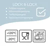 Marketing image showing features of Lock & Lock products with icons and text. Produktbild-Vorschau