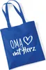 Huuraa Jutebeutel Oma mit Herz 10 Liter Bright Royal Produktbild-Vorschau 1