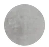 A round, gray rug is shown from a top-down perspective against a white background. Voir les images du produit