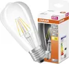A clear LED filament light bulb and its packaging are shown against a white background. Anteprima dell’immagine prodotto