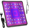 A square LED grow light panel with red, blue, and white LEDs, shown with its power cord and hanging accessories. Náhľad obrázku produktu