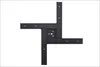 A black metal table base is shown against a white background. Voir les images du produit