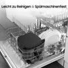 An air fryer basket and plates inside a dishwasher. Produktbild-Vorschau