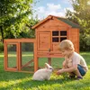 Wiltec Hasenstall 1220 x 630 x 920 mm mit Freilaufgehege Produktbild-Vorschau 2