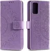 A purple flip case for a Samsung Galaxy S20 Plus phone, featuring a mandala pattern. Produktbild-Vorschau