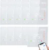 A collage of smart thermostats, with one thermostat shown in use with a smartphone. Produktbild-Vorschau