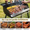 Prenosný drevený uhlíkový gril COSTWAY, campingový gril s Náhľad obrázku produktu 4