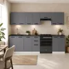 ULWEHOME | Küchenzeile 280 cm Anthrazit, Küchenmöbel-Set Produktbild-Vorschau 3