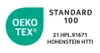An OEKO-TEX STANDARD 100 certification logo with a test number and institute name. Náhled obrázku produktu