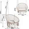 BOHO Hängesessel Beige für Garten Balkon Terrasse Produktbild-Vorschau 7