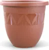 A terracotta-colored planter pot with a decorative band. Produktbild-Vorschau
