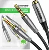 The image shows the packaging and product of a Ugreen audio splitter cable. Podgląd zdjęcia produktu