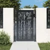 vidaXL Gartentor Anthrazit 100x125 cm Stahl Bambus-Design Produktbild-Vorschau 2
