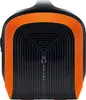 The back of a portable power station with an orange trim and black ribbed casing. Produktbild-Vorschau