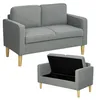 HOMCOM Sofa 2 Sitzer klein Couch mit Armlehne, Stauraum für Produktbild-Vorschau 1