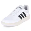 A white Adidas sneaker with black stripes is shown against a white background. Anteprima dell’immagine prodotto