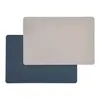 6er Set Platzmatte Kunstleder 45 x 30 cm Navy & Grau Produktbild-Vorschau 2