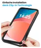 Hands are shown installing a black phone case onto a smartphone. Produktbild-Vorschau