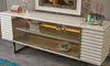 Anrichte Garnitur Sideboard mit Spiegel Esszimmer Holz Produktbild-Vorschau 1