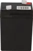 A black battery with white terminal covers and a barcode label. Produktbild-Vorschau