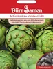 A seed packet for Artichoke 'Green Globe' seeds, featuring images of artichokes and seeds. Produktbild-Vorschau