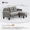 HOMCOM Ecksofa, Eck-Couch mit umkehrbarer Chaiselongue, Produktbild-Vorschau 3