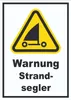 Schild Warnung Strandsegler A6 (105x148mm) Produktbild-Vorschau 1