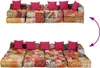 vidaXL 4-Sitzer Modularer Pouf Patchwork Stoff Produktbild-Vorschau 4