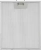 A close-up, front-facing view of a metal range hood filter with a gray handle. Produktbild-Vorschau