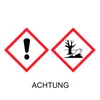 Two hazard symbols and the word "ACHTUNG" (German for "Attention") are displayed against a white background. Produktbild-Vorschau