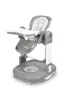 A gray and white baby high chair is shown against a white background. Produktbild-Vorschau
