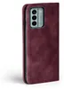 A burgundy flip case for a smartphone is shown from the side. Produktbild-Vorschau