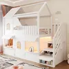 Flieks Etagenbett 90x200cm mit Led, Kinderbett Hausbett mit Produktbild-Vorschau 4